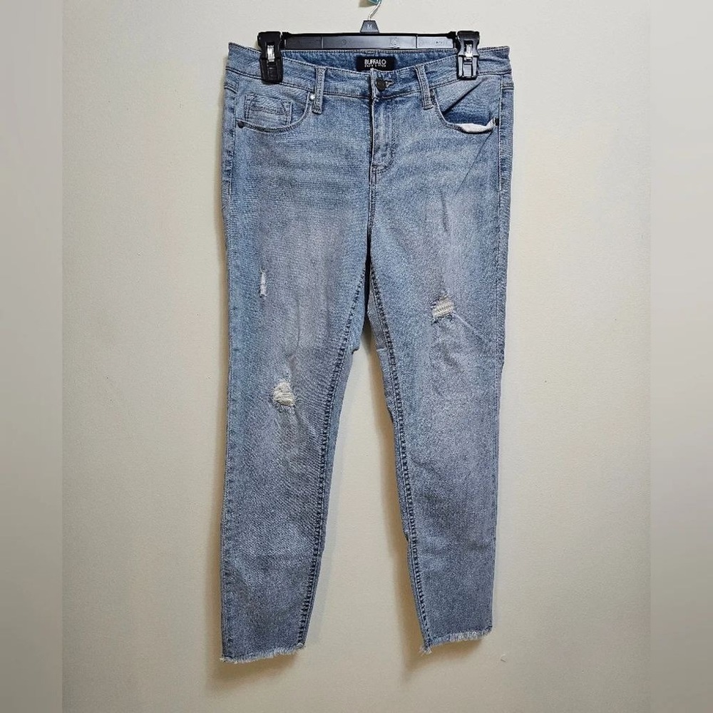 Buffalo David Bitton Jess Skinny Jean Size 6/28 Rip & Repair Mid-Rise